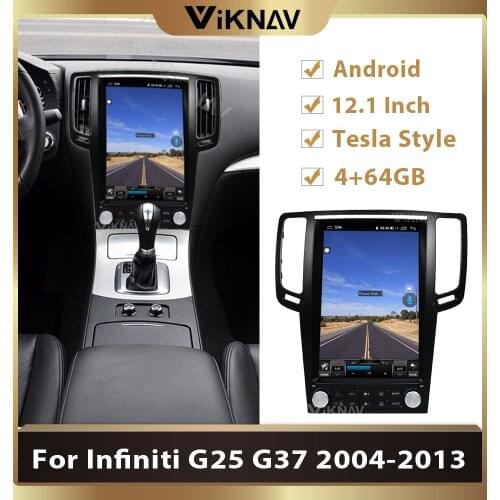 2 din Android car stereo autoradio Tesla style for Infiniti G25 G37 2004-2013 car radio multimedia player DVD player HD screen