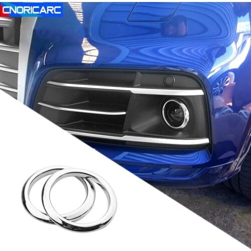 Car Styling Front Fog Lamp Circles Frame Decoration Cover Trim For Audi Q5 FY 2018 2019 Fog Lamp Rings Exterior Accessories