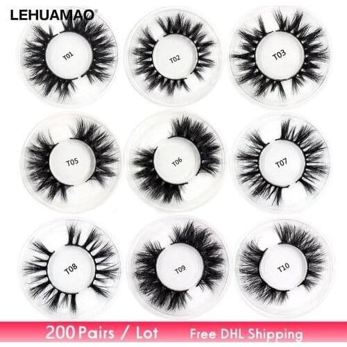 Free DHL 200pairs Eyelashes 3D Mink Lashes Handmade Mink Dramatic Lashes cruelty free reusable lashes soft cross lashes wholsale