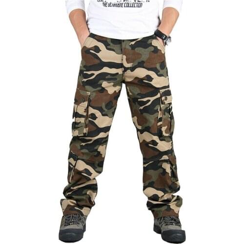 Mens Cargo Pants Cotton High Quality Camouflage Jogger Straight Trousers Men Military Camo Male Army Cargo Pants Autumn 42