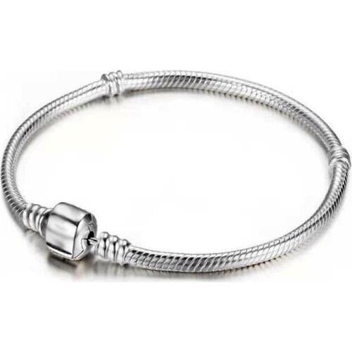 Snake Chain Charms Bracelet Silver plated color Bracelets For Women Bracelets & Bangles Jewelry Bileklik Pulseira Wholesale