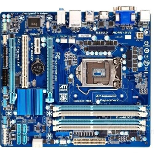For GIGABYTE GA-Z77M-D3H Desktop Motherboard Z77 Socket LGA 1155 i3 i5 i7 DDR3 32G ATX UEFI BIOS Z77M-D3H Used Mainboard