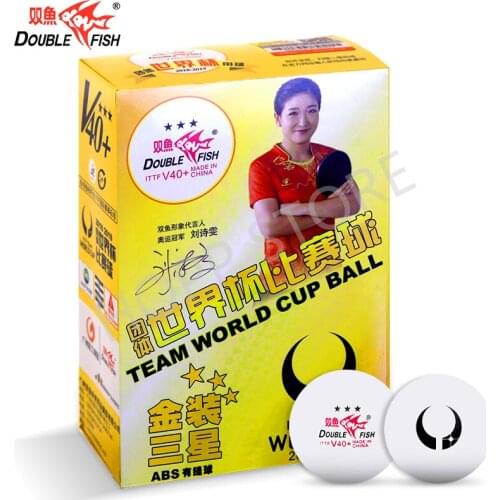 Double Fish Table Tennis Ball New Team World Cup 3-star D40+ ABS Material Plastic poly ping pong balls tenis de mesa