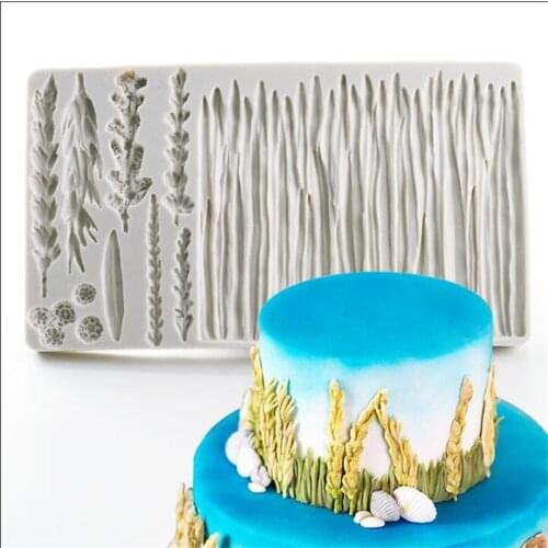 Water Grass Shape Fondant Cake Silicone Mold Candy Chocolate Molds Cookies Mould Biscuits Baking Cake Decoration Tools