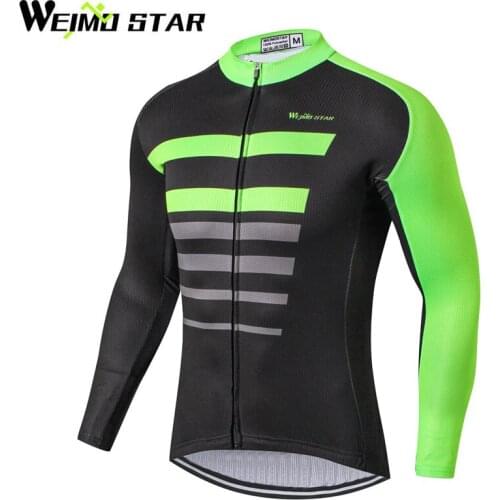 WEIMOSTAR Team PRO Team Ropa Ciclismo Mens Long Sleeve Cycling Jerseys Fluorescence Tops Racing Mountain Bike Bicycle Jersey