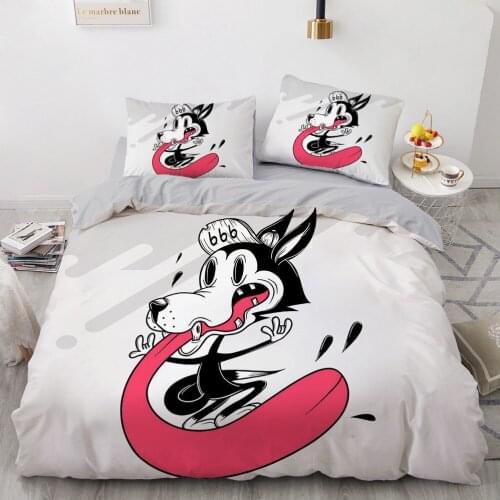 Classic 3D Bedding Set Comforter Quilt Cover Full King Queen Double Single Size Black Cartoon Design Custom Bedclothes