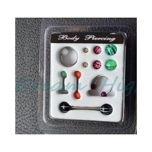 Lip Stud Nose Ring Ball Eyebrow Piercing Straight Barball Tongue Ring Set Jewelry Body Piercing For Women 316l Surgical Steel