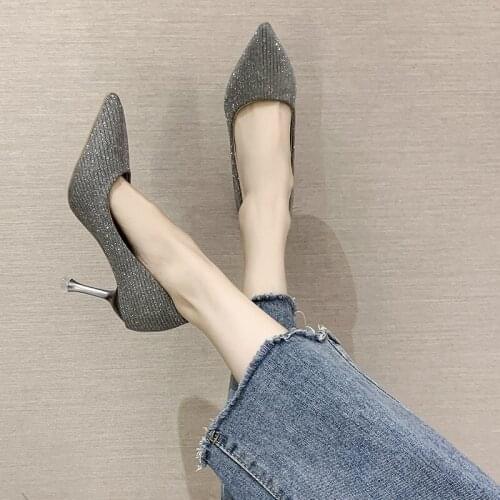 2021 New Spring And Autumn Light Simple High-heeled Stiletto Low-top Womens Single Shoes