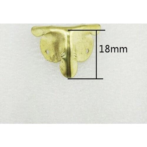 Bulk 18mm Antique Style Metal Box Corner Iron Protection Case Edge Guard Corner Cover,Furniture Protectors,Yellow Color,100Pcs