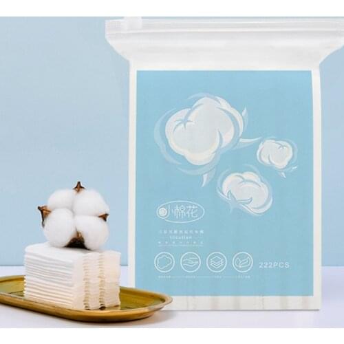 222pcs Disposable Double-sided 3 Layer Cotton Pads Wipes Soft Makeup Remover Pads Facial Cleansing Paper Make Up Tools Nail