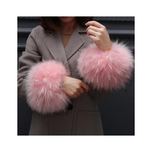 Autumn and winter womens Large cuff oversleeps hand ring fur wrist support faux oversleeps hand ring fox fur arm warmer R3286