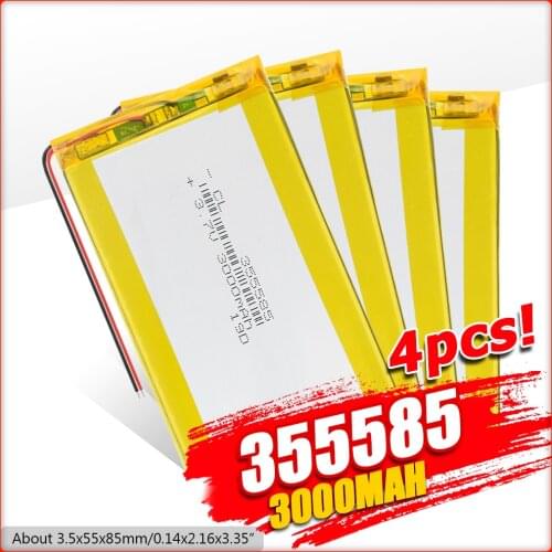 355585 3.7V 3000mAh Rechargeable li-Polymer Li-ion Battery For Q50 G700S K92 G36 Y3 Childrens smart watch mp3 Bluetooth Headset