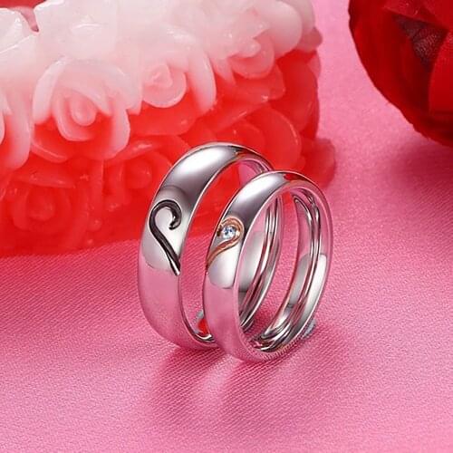Personalized 2 Pcs Set Couple Rings Custom Name Text Engagement Rings For Women Men Lovers Memory Gifts Matching Fingers Jewelry