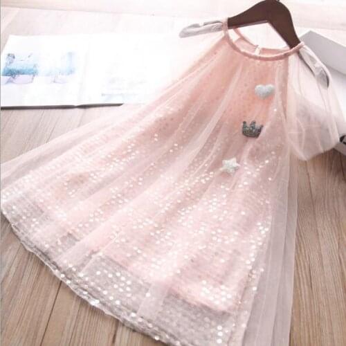 Baby girl dress summer girls new start tulle princess dresses children sequin clothes wholesale