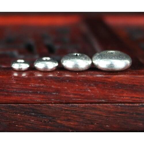 100pcs/lot Tibetan Silver Flat Metal Beads 5 6 8 10MM Wholesale Smooth Spacer Beads Bracelet Pendant Finding DIY Jewelry Makaing