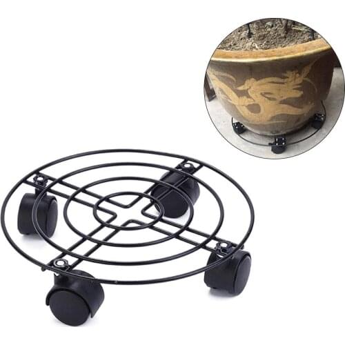 Iron Movable Household Flower Pot Rack With Wheels Trolley Casters Rolling Tray For Indoor Outdoor Mobile Garden Flower Pots