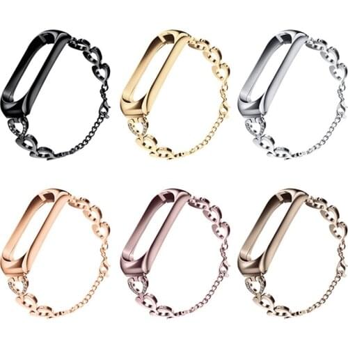 BOORUI mi band 5 strap Heart Metal Luxury Straps for mi band 3 4 5 6 Correa Fashional Love styles mi band 6 straps