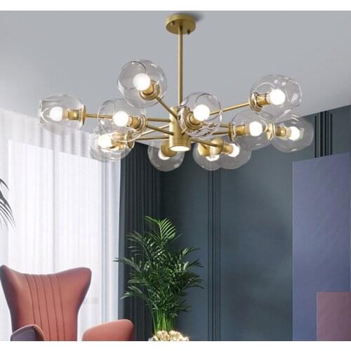 Modern Nordic Style Chandelier Bed Dining Living Room Study Aisle Corridor Lighting Hotel Restaurant Light Magic Bean Glass Lamp