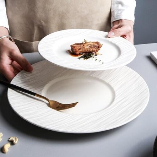 Nordic Steak Sushi Plate Home Western-style Breakfast Plate High-end Ceramic Kitchenware Porcelain Spaghetti Flat Western Plate