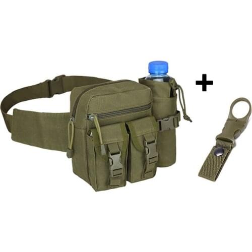 Tactical Military Fan Waist Bottle Bag Large-Capacity Waist Pack Outdoor Sports Hunting Running Travel Shoulder Belt Chest Bags