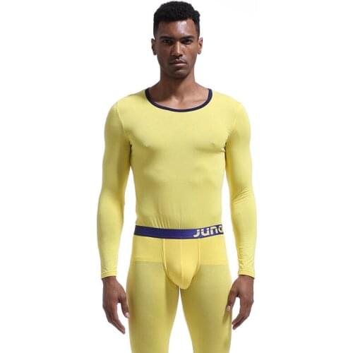 Thin Heating Thermostat Warm Thermal Underwear No Trace Autumn And Winter Sets Men Pajamas Suits