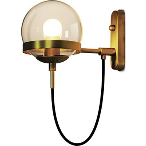 Nordic Vintage Wall Lamp Restaurant Cafe Industry Style Glass Ring Light Hotel Home Bedside Loft Lighting Without Bulb