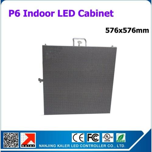 TEEHO Indoor led display cabinet 576x576mm p6 led billboard 9pcs p6 led panel 192*192mm 3528SMD P6 LED Sign Rental Cabinet