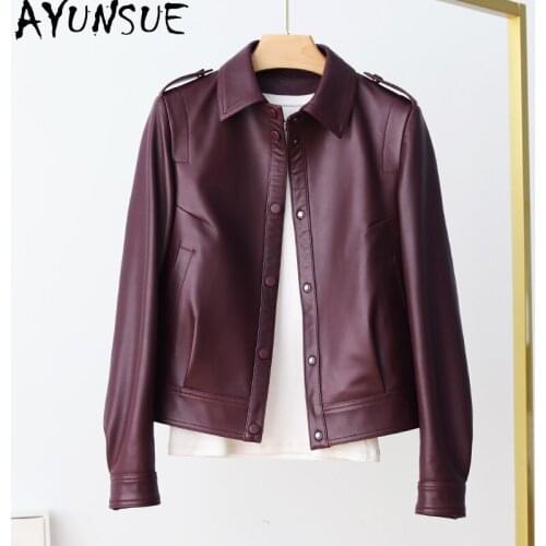 AYUNSUE Natural Sheepskin Coat Female Genuine Leather Jacket Women Spring Autumn Casual Coats Fashion 2021 Chaquetas De Mujer