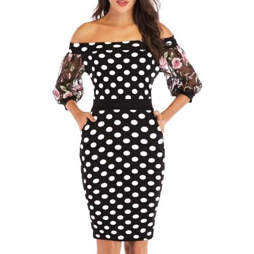 Woman Dress 2021 Spring Vintage Sexy Slash Neck Embroidered Lace Floral Long Party Dress Women Casual Slim Office Bodycon Dress