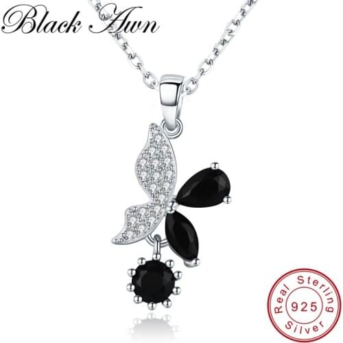 Butterfly Romantic New Arrive 925 Sterling Silver Fine Jewelry Trendy Flower Engagement necklaces & pendants for Women KK015