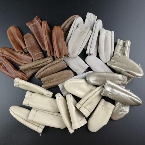 20pcs Cowhide Real Leather Finger Thimble Protection Needle Felting Thumb Index Hand Craft Embroidery Tool Thimble Leather