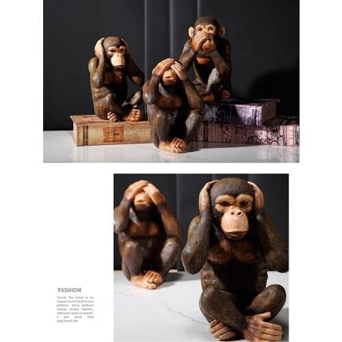 American creative animal ornament retro orangutan office desktop ornament Nordic living room wine cabinet bedroom home decor