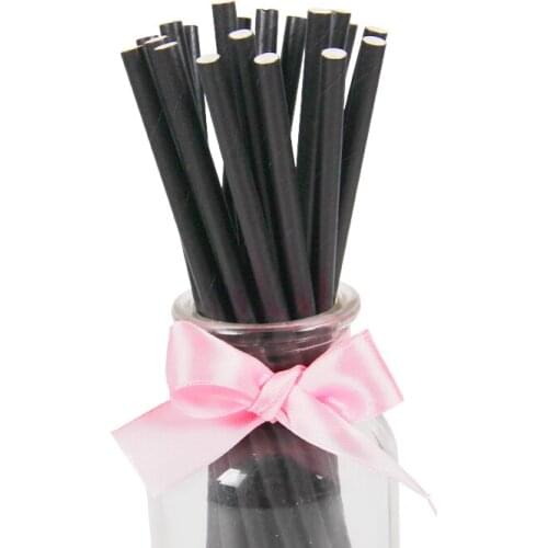 25Pcs White Black Paper Disposable Drink Straws Wedding Party Birthday Tableware Supplies Christmas Bar Drinking Straws Gift