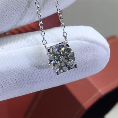 Geoki 925 Sterling Silver Passed Diamond Test 1-3 Ct D Color VVS1 Moissanite Cow Head Pendant Necklace Luxury Wedding Jewelry
