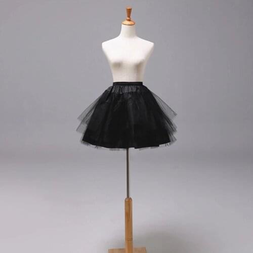 Short Petticoats 3 Layers Underskirt Wedding Dress Adjustable Lace Cosplay White Black Ballet Petticoat for Bridal Lady Girls