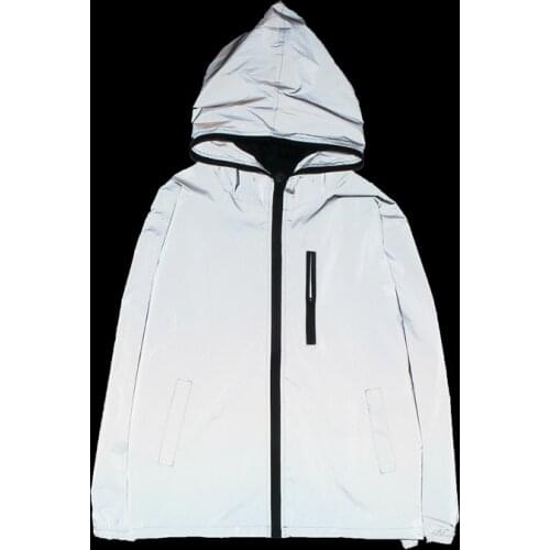 New full reflective jacket men / women harajuku windbreaker jackets hooded hip-hop streetwear night shiny zipper coats jacke