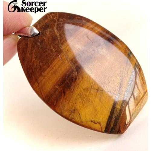 Fashion Healing Crystals Jewelry Genuine Natural Tigers Eye Stone Charm Pendant Long Statement Necklace Best Friends RS059