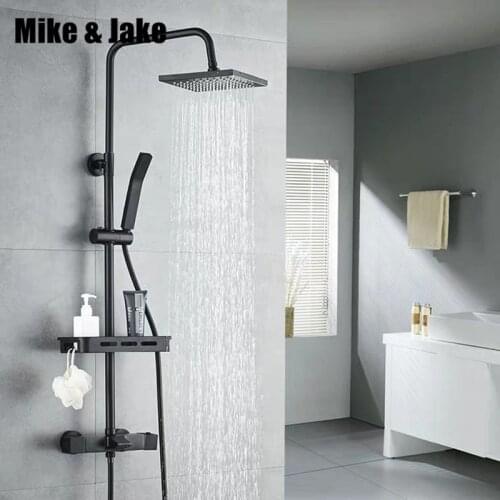 Luxury black thermostatic shower set shower faucet hot and cold black Shower faucet Bathtub thermostatic shower mixer MJ989