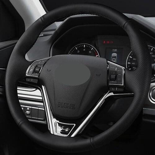 DIY Black Genuine Leather Car Steering Wheel Cover For Great Wall Haval Hover H2 H7 2014 2015 2016 2017 2018 Comfortable