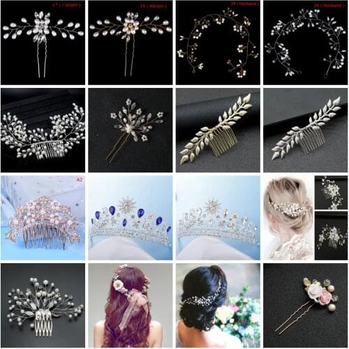 1pc Wedding Crystal Peals Hair Combs Bridal Hair Clips Accessories Jewelry Handmade Women Head Ornaments Headpieces For Bride