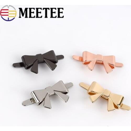 10/20pcs 25*16mm Metal Bag Decorative Buckle Bow Shoes Buckle DIY Jewelry Clothing Hardware Slider Accessories F1-15