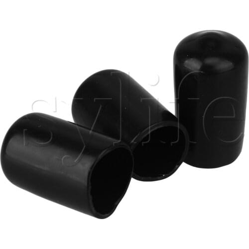 10pcs Soft Rubber Hose End Blanking Caps Screw Thread Protector Cover 12mm Black