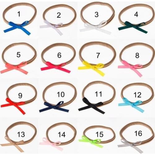 12pcs/lot) Infant Toddler Baby Girls Suede Solid Bow Elastic Nylon Baby Headband Kids Hairband Fashion Hair Accessories