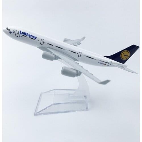 16cm Alloy Aircraft Model Aviation Gift Lufthansa 340 Diecast Aircraft Toys Airplane Airliner Kid Gifts Collectible