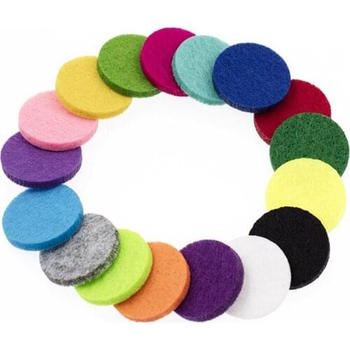 22mm Colorful Trendy Aromatherapy Felt Pads Fit for 30mm Essential Oil Diffuser Floating Locket DIY Accessories 30pcs