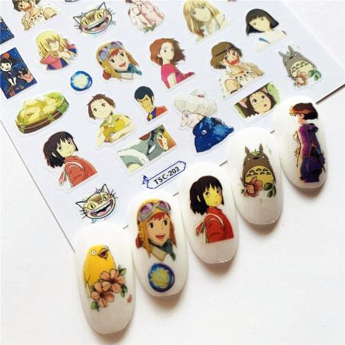 Newest WG-167 Cartoon lion mouse 3d nail art sticker nail decal stamping export japan designs rhinestones decorations
