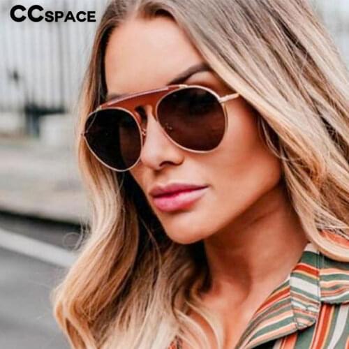 48086 Pilot Leather Trim Sunglasses Round Men Women Fashion Shades UV400 Vintage Glasses