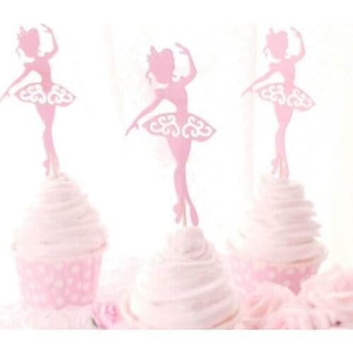 5pcs Ballet Girl Happy Birthday Cake Toppers Dessert Cake Picks Decoration