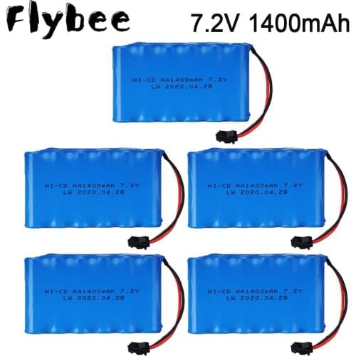 7.2v 1400mah NiCD Battery For Rc toys Cars Tanks Robots Boats Guns 700mah 7.2v Rechargeable Battery AA Battery 1-10pcs