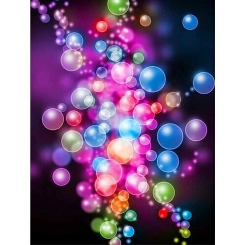 5D DIY Diamond Painting Color Bubble Flowers Cross Stitch Kit Full Drill Embroidery Mosaic Art Picture of Rhinestones Decor Gift